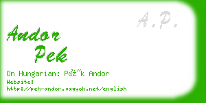 andor pek business card